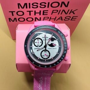 Swatch X Omega Bioceramic Moonswatch Mission to the Pink Moonphase Watch